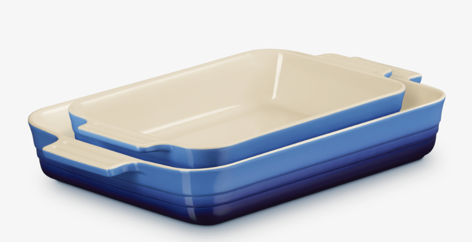Auflaufform 2er-Set Klassik Azur aus Steinzeug (25/32 cm) rechteckig