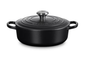 Gourmet-Bräter Signature Le Creuset rund schwarz matt 24 cm