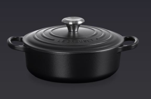 Gourmet-Bräter Signature Le Creuset rund schwarz matt 24 cm
