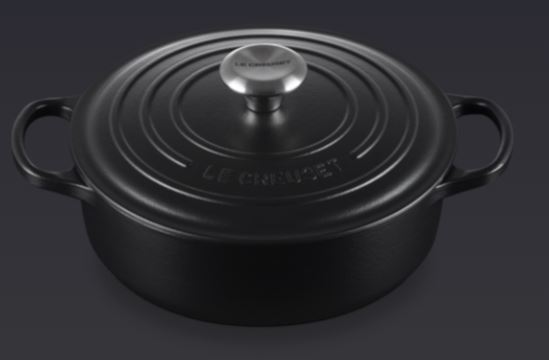 Gourmet-Bräter Signature Le Creuset rund schwarz matt 24 cm