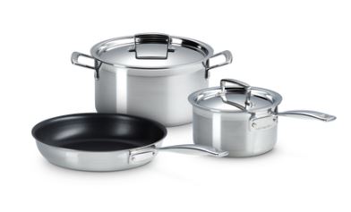 Le Creuset Kochgeschirrset 3-teilig aus 3-ply Edelstahl