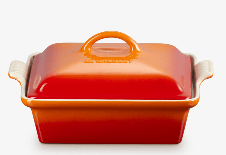 Auflaufform Tradition Ofenrot Le Creuset quadratisch mit Deckel 23 cm