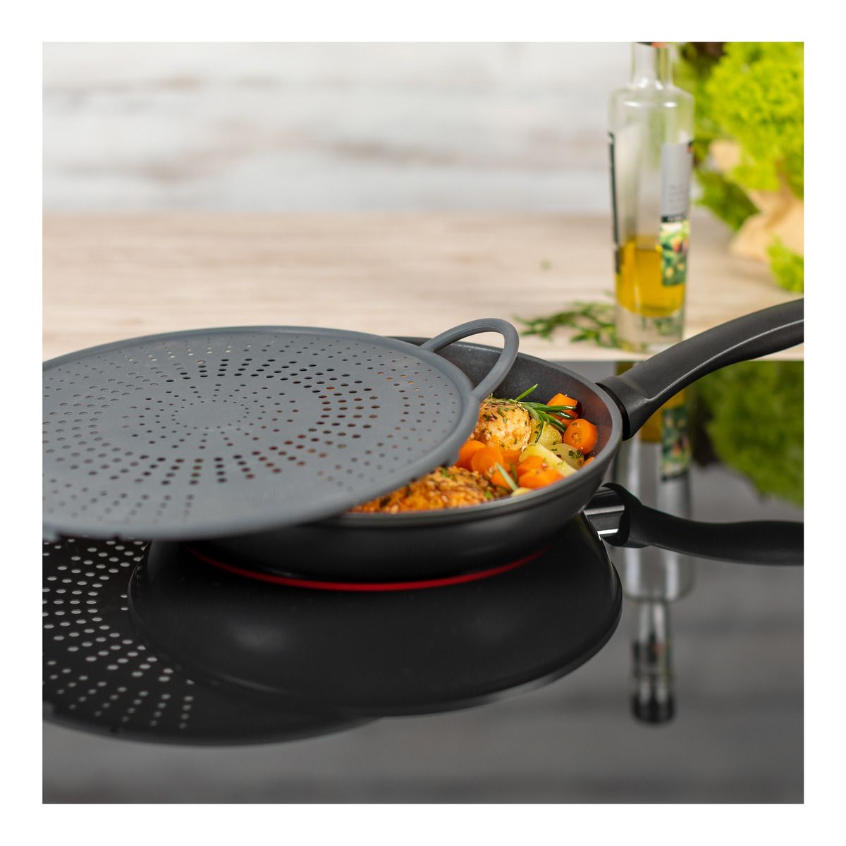 Kuhn Rikon Spritzschutz Silikon grau 30 cm