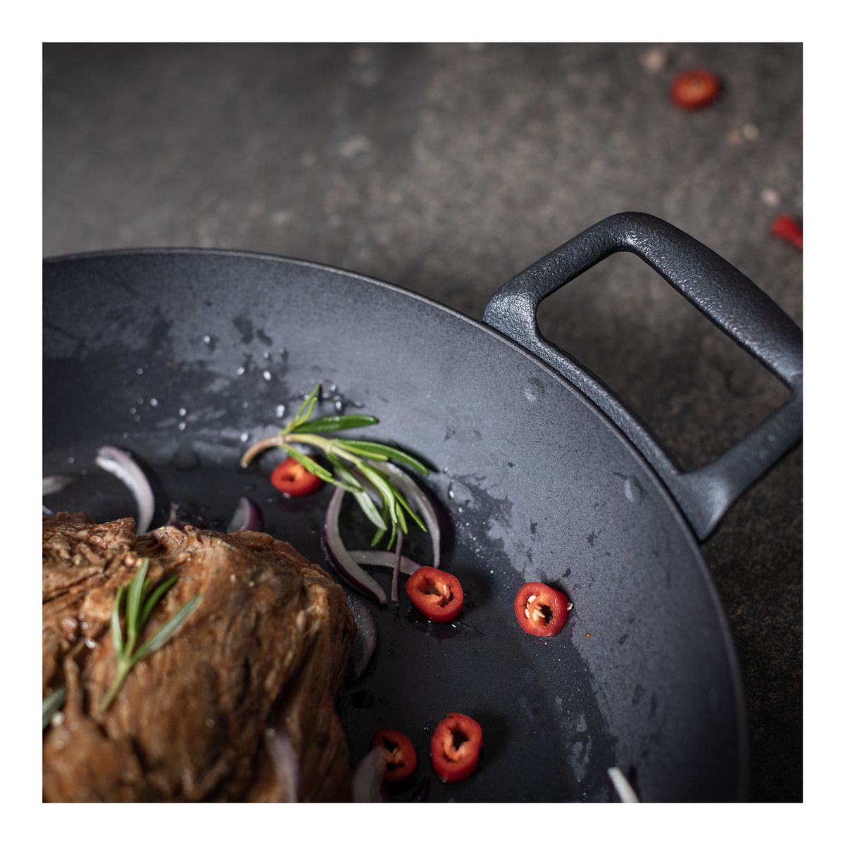 Kuhn Rikon Eisenpfanne Black Star mit Seitengriffen 28 cm