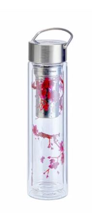 Flowtea isolierende Glasflasche Cherry Blossom inkl. Neoprenhülle