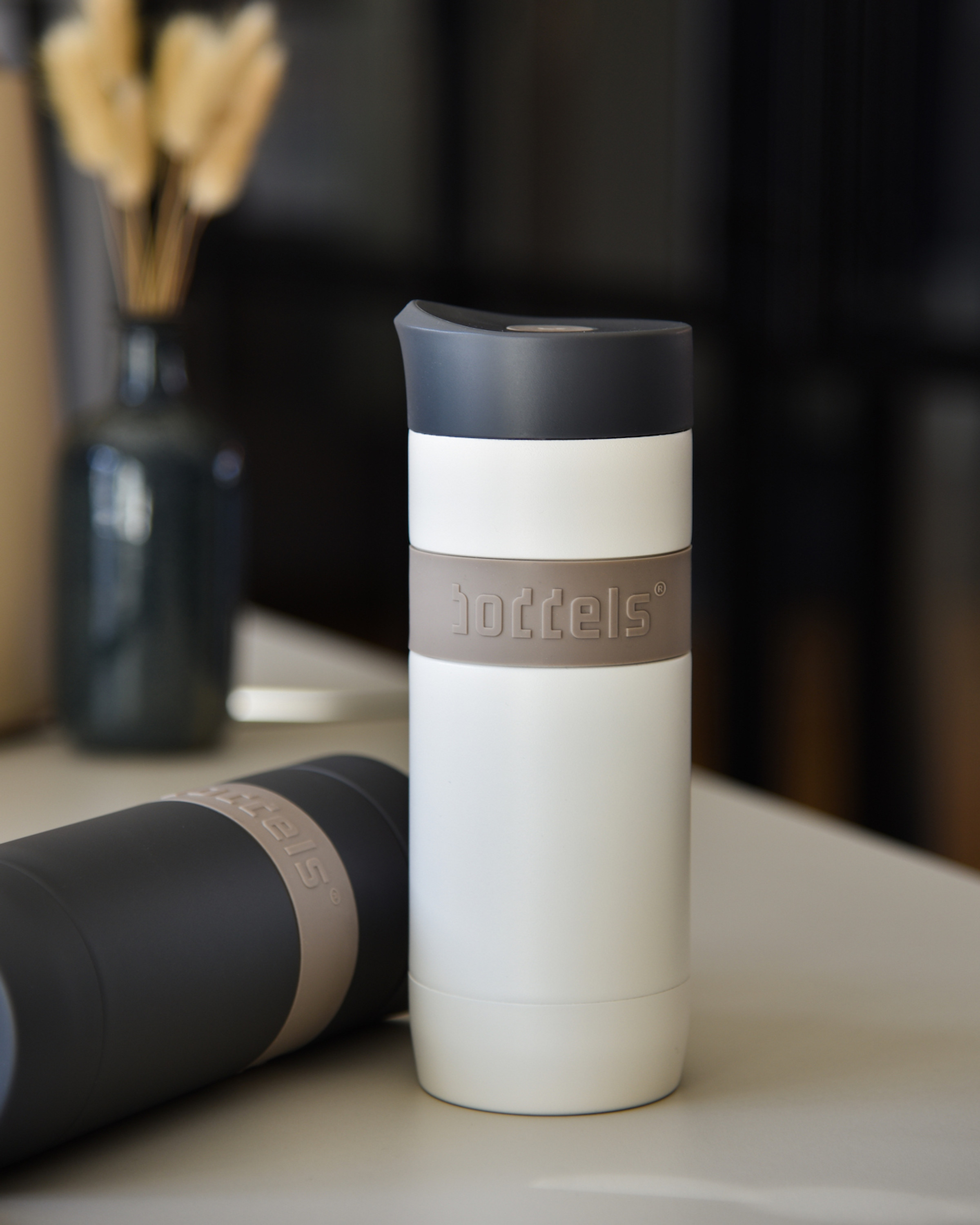 Boddels Thermobecher Koffje 370 ml Taupe/Weiss