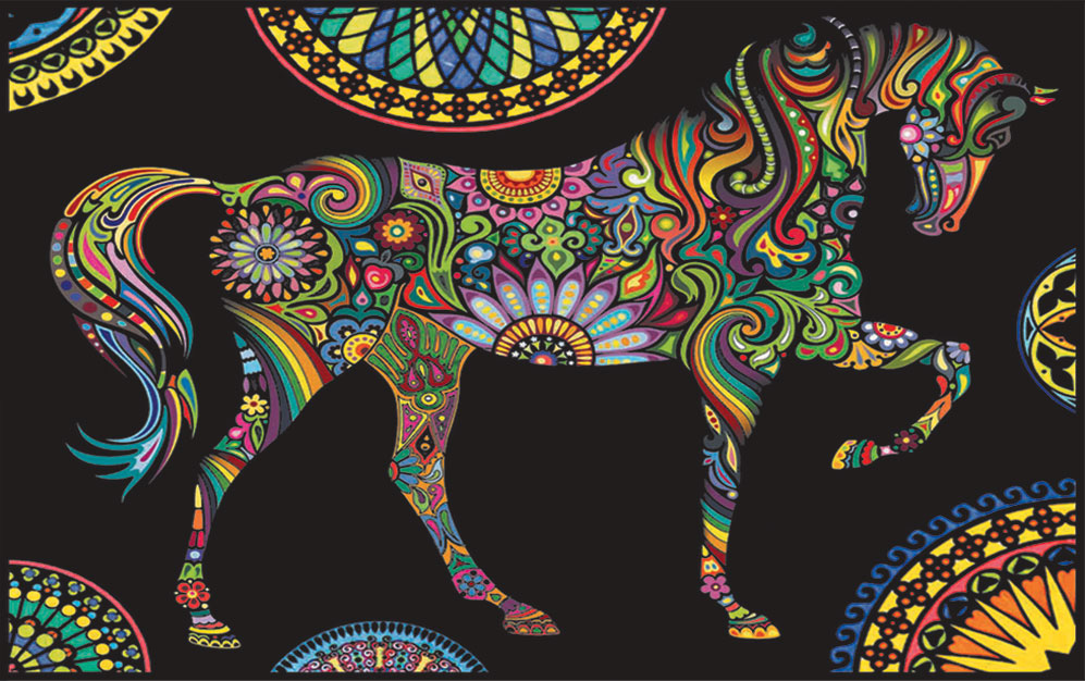 Samtmappe Pferd Mandala