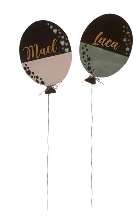 Ballon Rosa mit Herzen, inklusive Namen und LED-Lampe