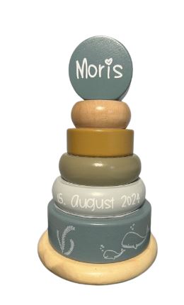 Holz Stapelturm mit Ringen Ocean