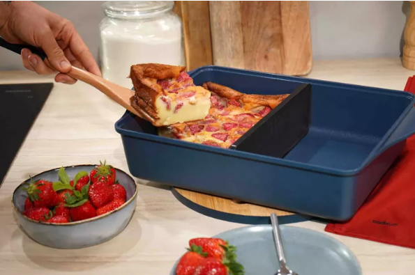 COOKUT Auflaufform mit verstellbarem Trenner, Polaire weiss