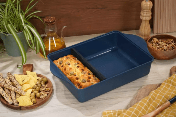 COOKUT Auflaufform mit verstellbarem Trenner, Polaire weiss