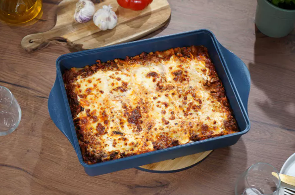 COOKUT Auflaufform mit verstellbarem Trenner, Moka braun