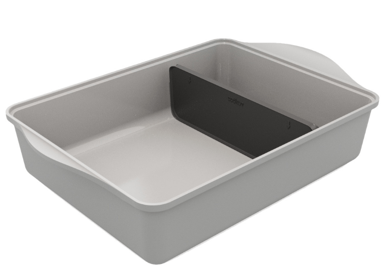 COOKUT Auflaufform mit verstellbarem Trenner, Perle grau