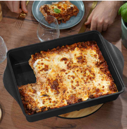 COOKUT Auflaufform mit verstellbarem Trenner, Graphite schwarz