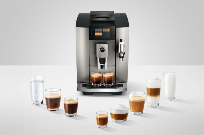 Jura Kaffeevollautomat E8 Midnight Silver (SD) 15713 inklusive Starterpaket Zemp AG*