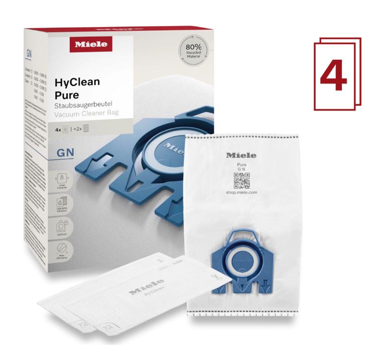 Miele Staubsaugerbeutel HyClean Pure GN à 4 Stück + 2 Filter