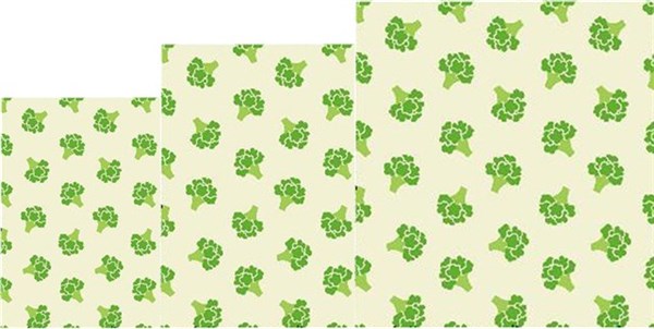 Bienenwachstuch Broccoli 3er Set BW12