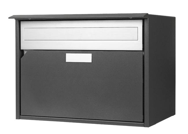 Briefkasten Alu 400 mit Regenschutzleiste dunkelgrau metallic                                  IGP 71385