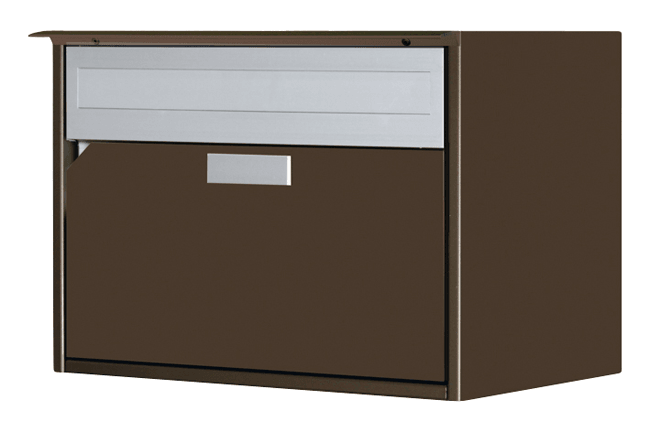 Briefkasten Alu 400 mit Regenschutzleiste dunkelbraun                                                IGP Classic 34