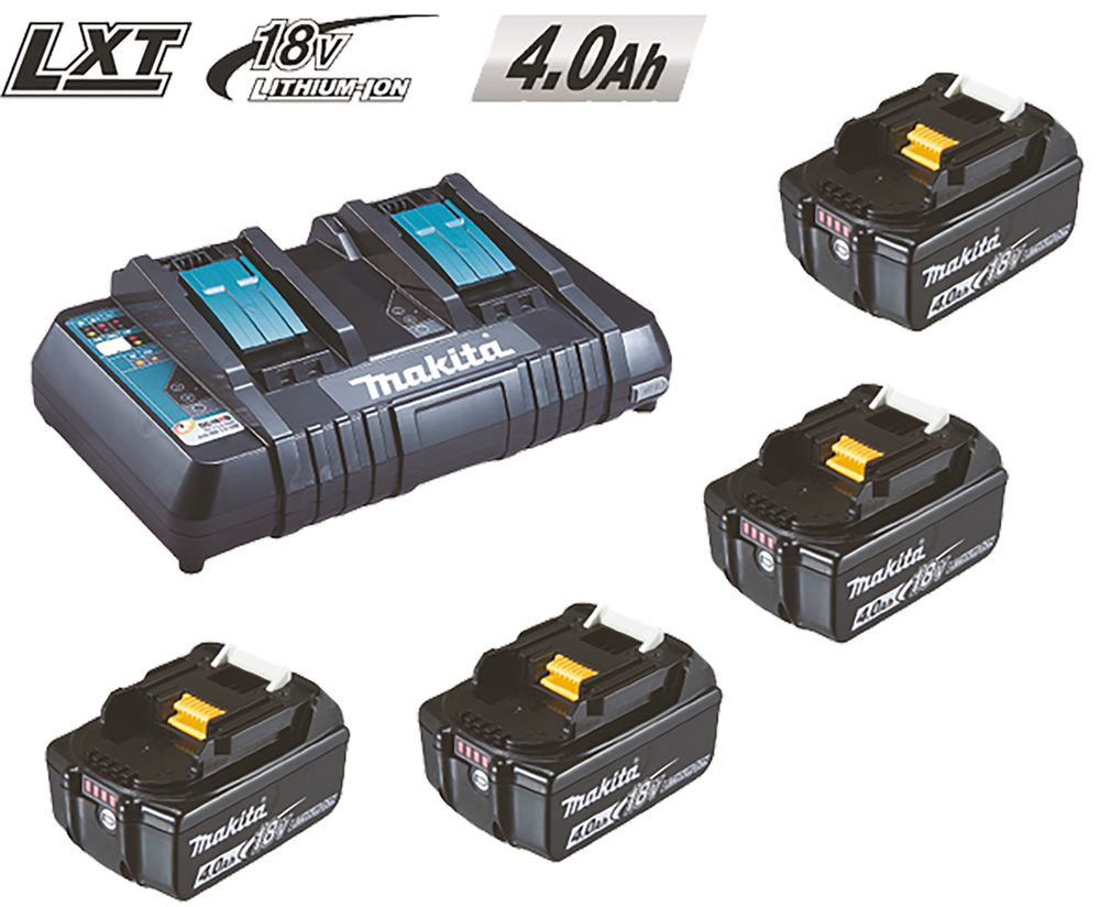 Energypack EPAC18-404 Makita 18V 4.0 Ah 4 Akkus + 1 Doppelladegerät