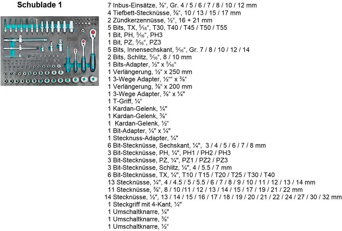 Technocraft Werkstattwagen Swiss Team 297 teilig 665215