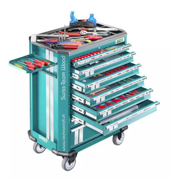 Technocraft Werkstattwagen Swiss Team Wood Pro 282 teilig 729719