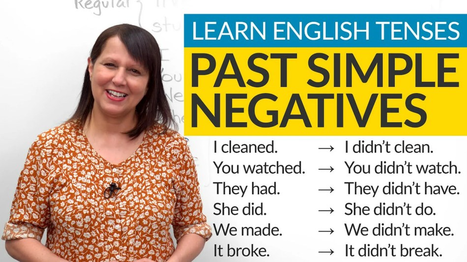 Learn English Tenses: PAST SIMPLE NEGATIVES Learn English Tenses: PAST SIMPLE NEGATIVES